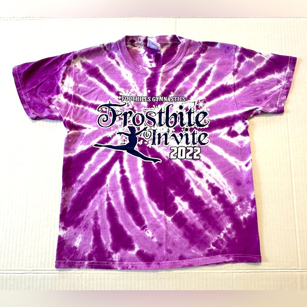 Last chance! Gildan tee, Youth Large, Gymnastics Frostbite Invitational 2022